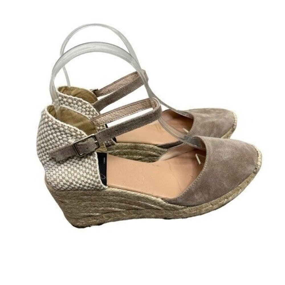 Anthropologie Giamo Obi Tan Suede Wedge Espadrilles Size 7 - Picture 3 of 8